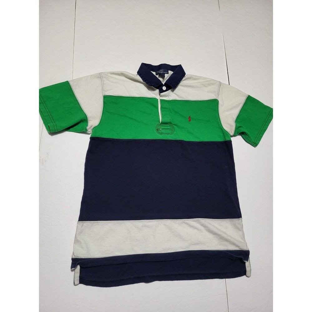 (#16 Vintage Polo Ralph Lauren Short Sleeve Size Youth XL Multicolor